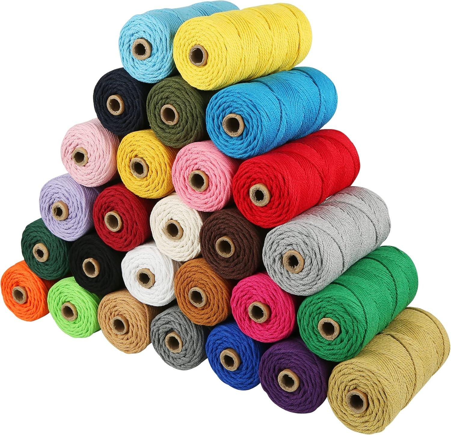 Eco-Friendly Twisted Cotton Cord, 2mm – 109 Yards for Creative Macrame Projects
