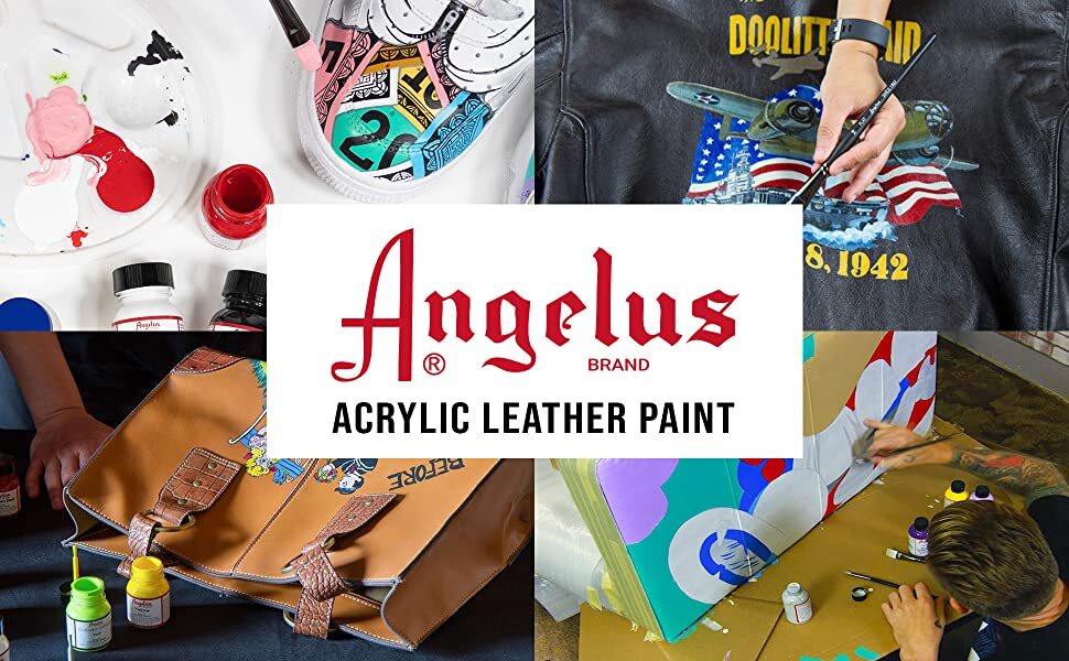 Angelus Acrylic Leather Paint Waterproof 1 oz- Pick Metallic Gold OR 18K Gold