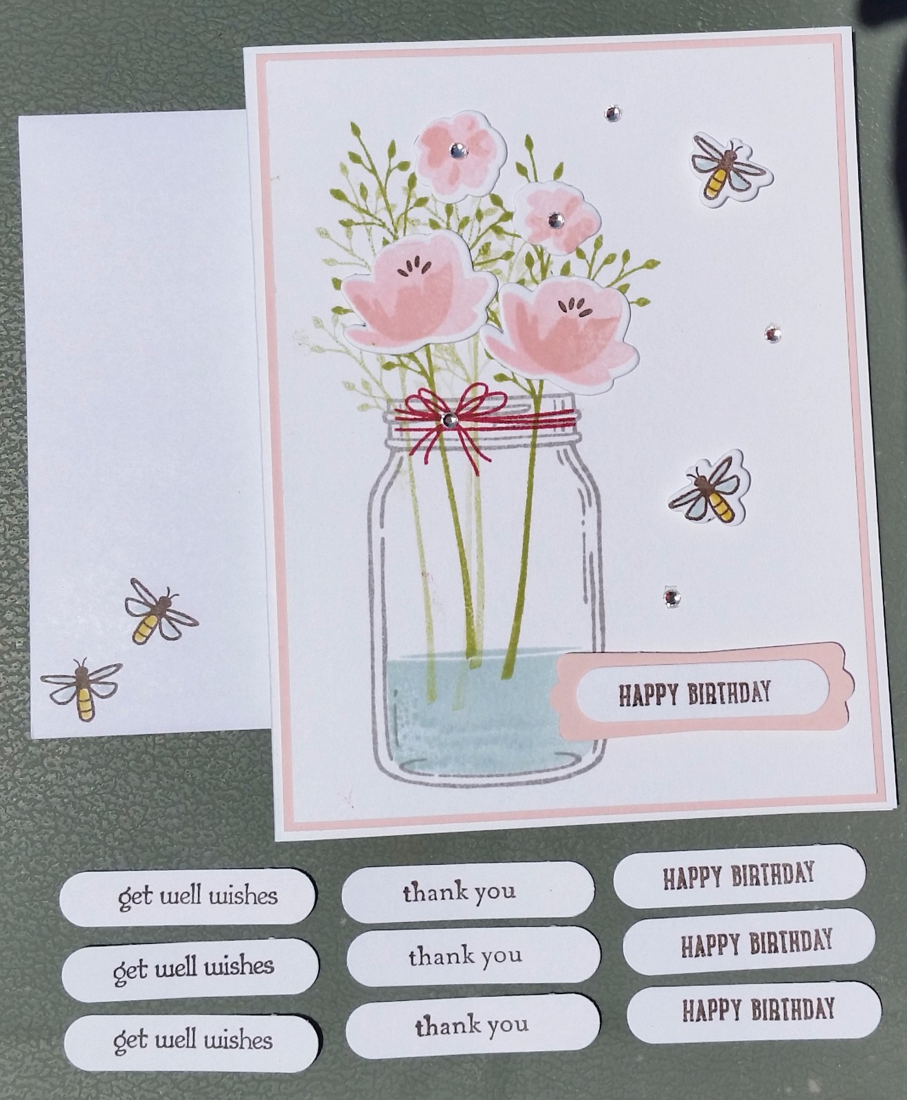 HAPPY BIRTHDAY, GET WELL, THANK YOU HANDMADE CARD KIT, STAMPIN’ UP JAR OF LOVE