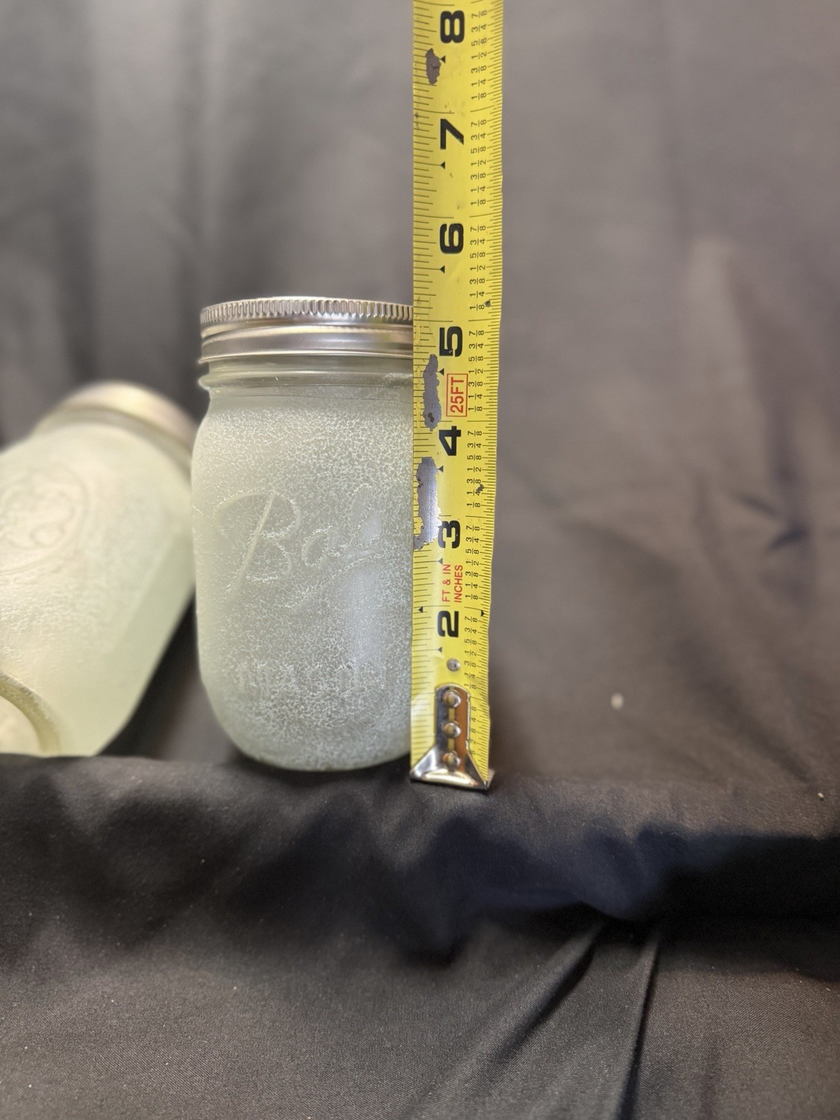 Hand Painted Frosted Mason Jars with Lids Various Pastel Colors Set Of 6