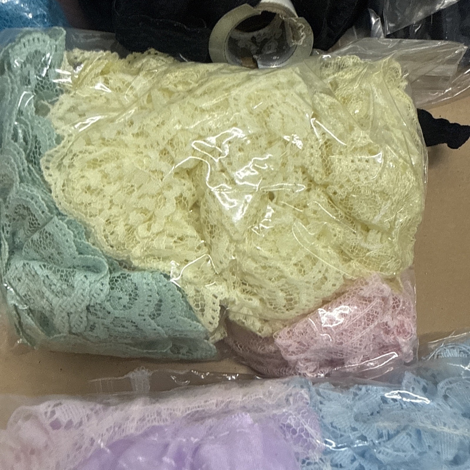 4 lb Lot of Vintage Lace Crochet Ribbon Trim Edging Remnants Scraps Sewing Craft