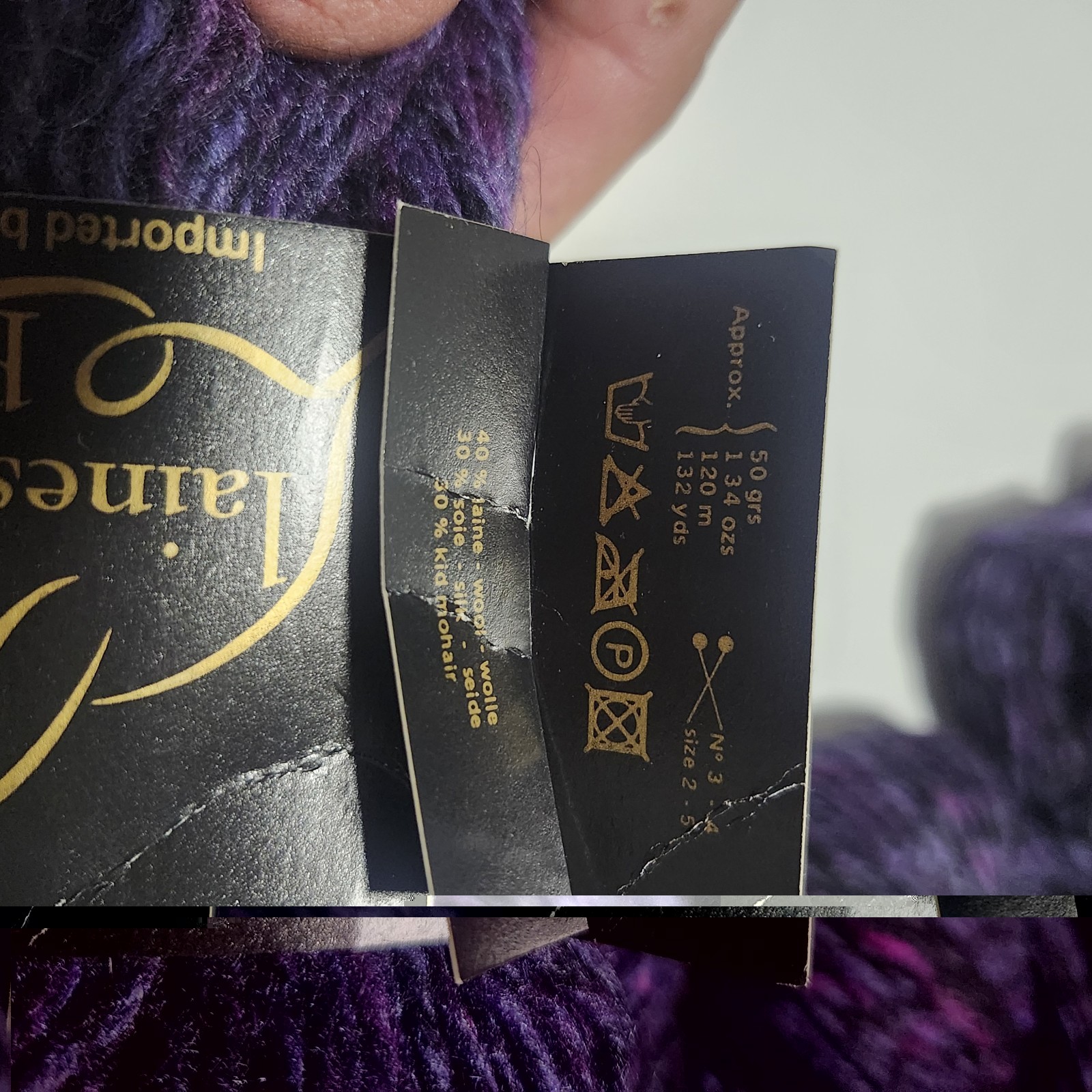 Laines Plassard Royal Wool & Silk & Kid Mohair Yarn 10 Hanks- Purple France