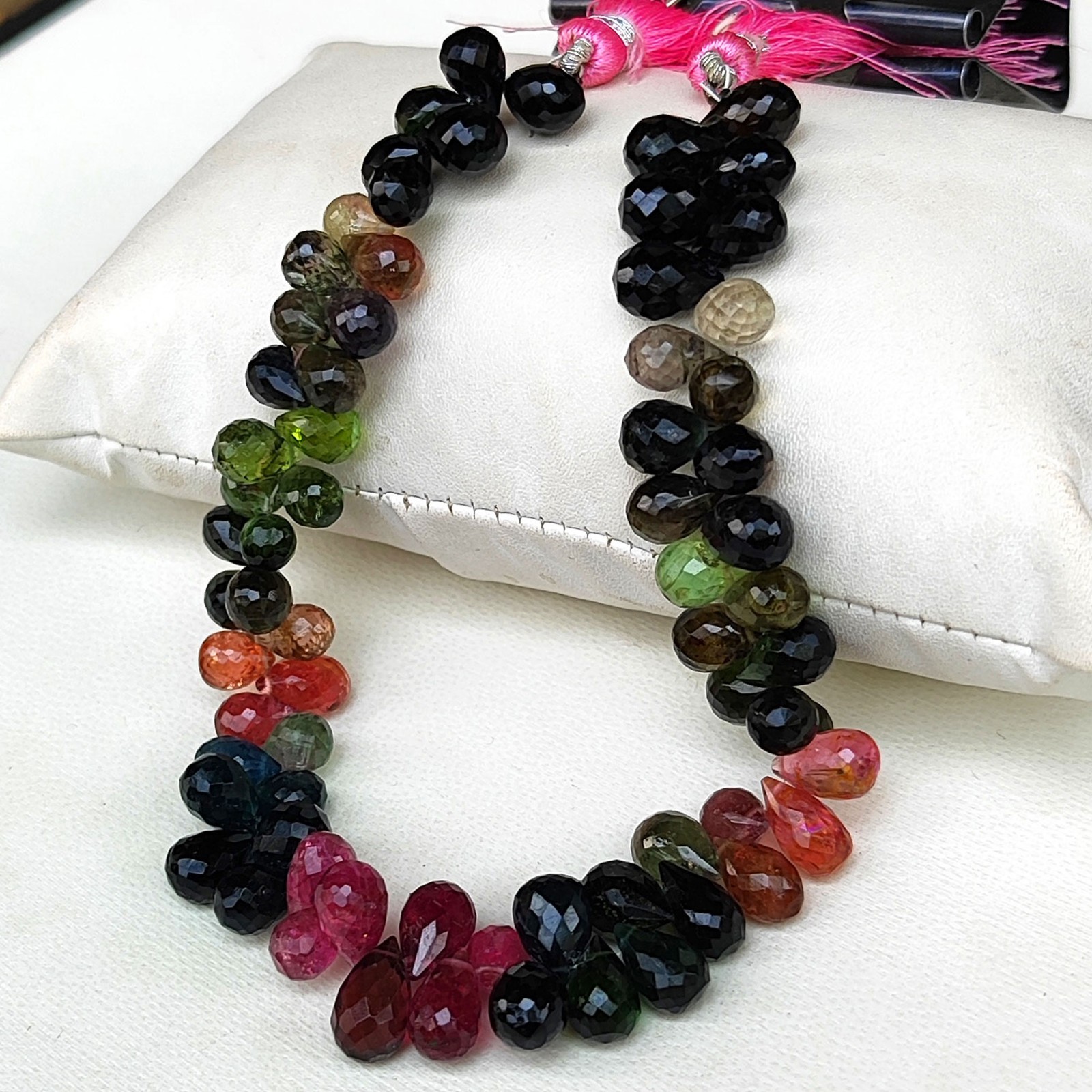 Natural Tourmaline Gemstone 9×6 to 10×7 mm Size Faceted Teardrop Beads 9″ Strand