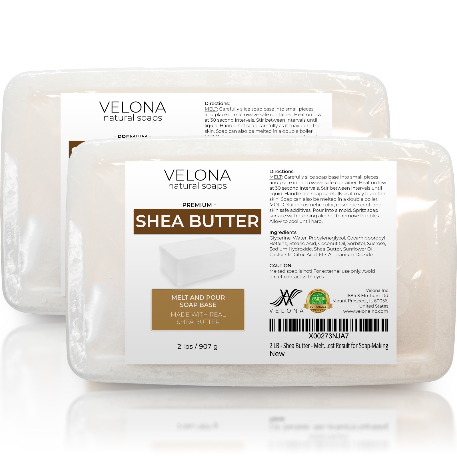 2,5,10,25 LB – Shea Butter Soap Base by Velona SLS/SLES Free Melt Pour