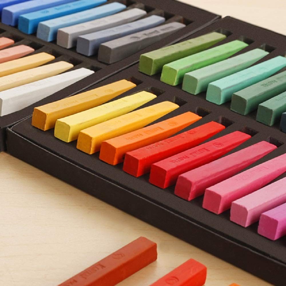 Non Toxic Artist Pastels,Square Soft Pastels Set,Chalks 12/24/36/48 Colors So…