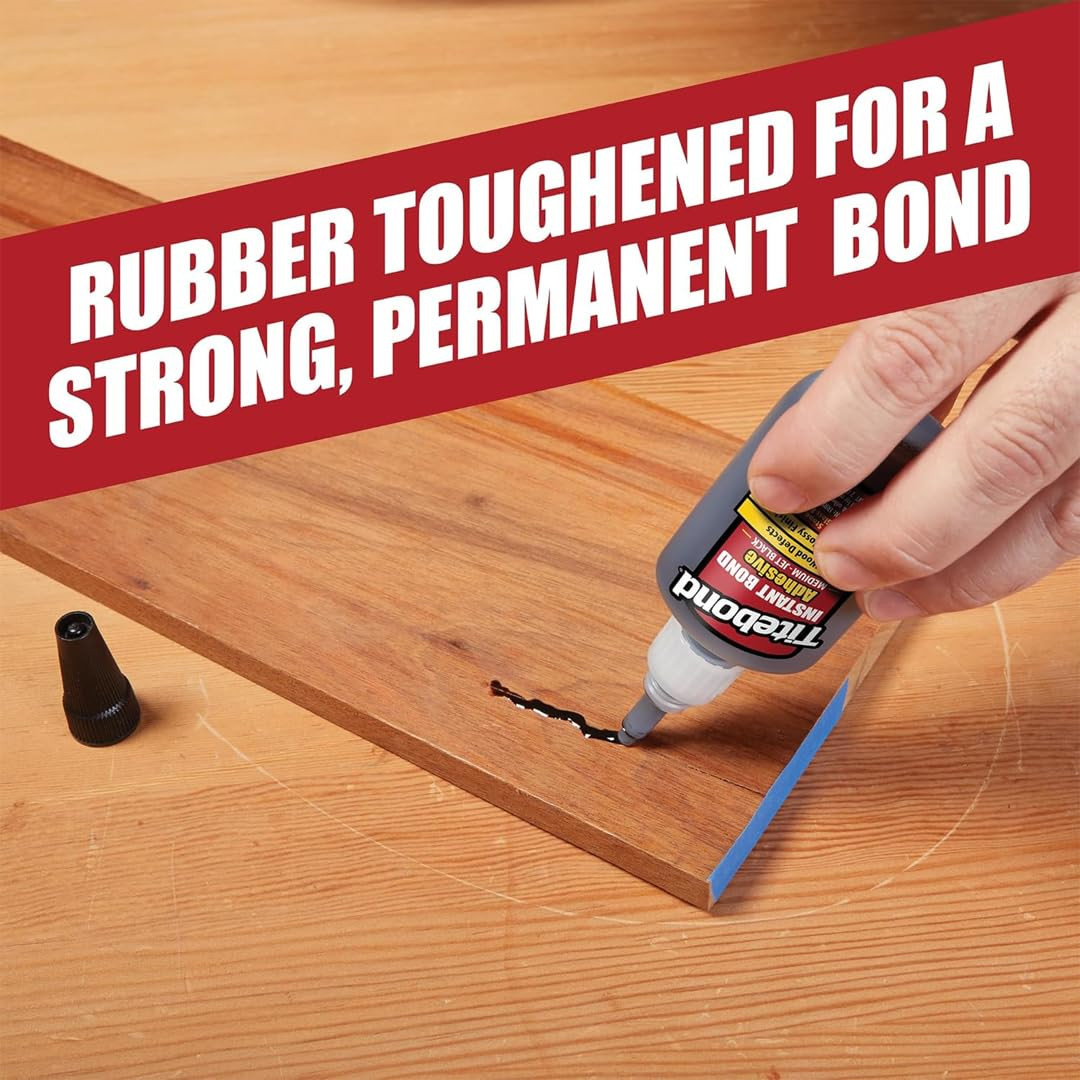 Titebond Instant Bond Medium CA Super Glue – Jet Black, Ethyl Cyanoacrylate Adhe