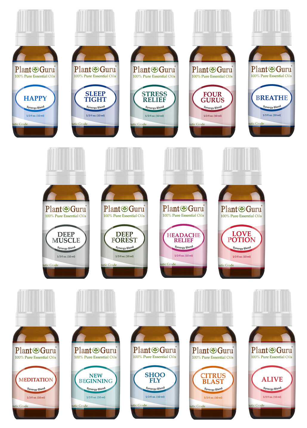 Essential Oil Blends Set 14 – 10 ml 100% Pure Natural Therapeutic Grade Oils Lot