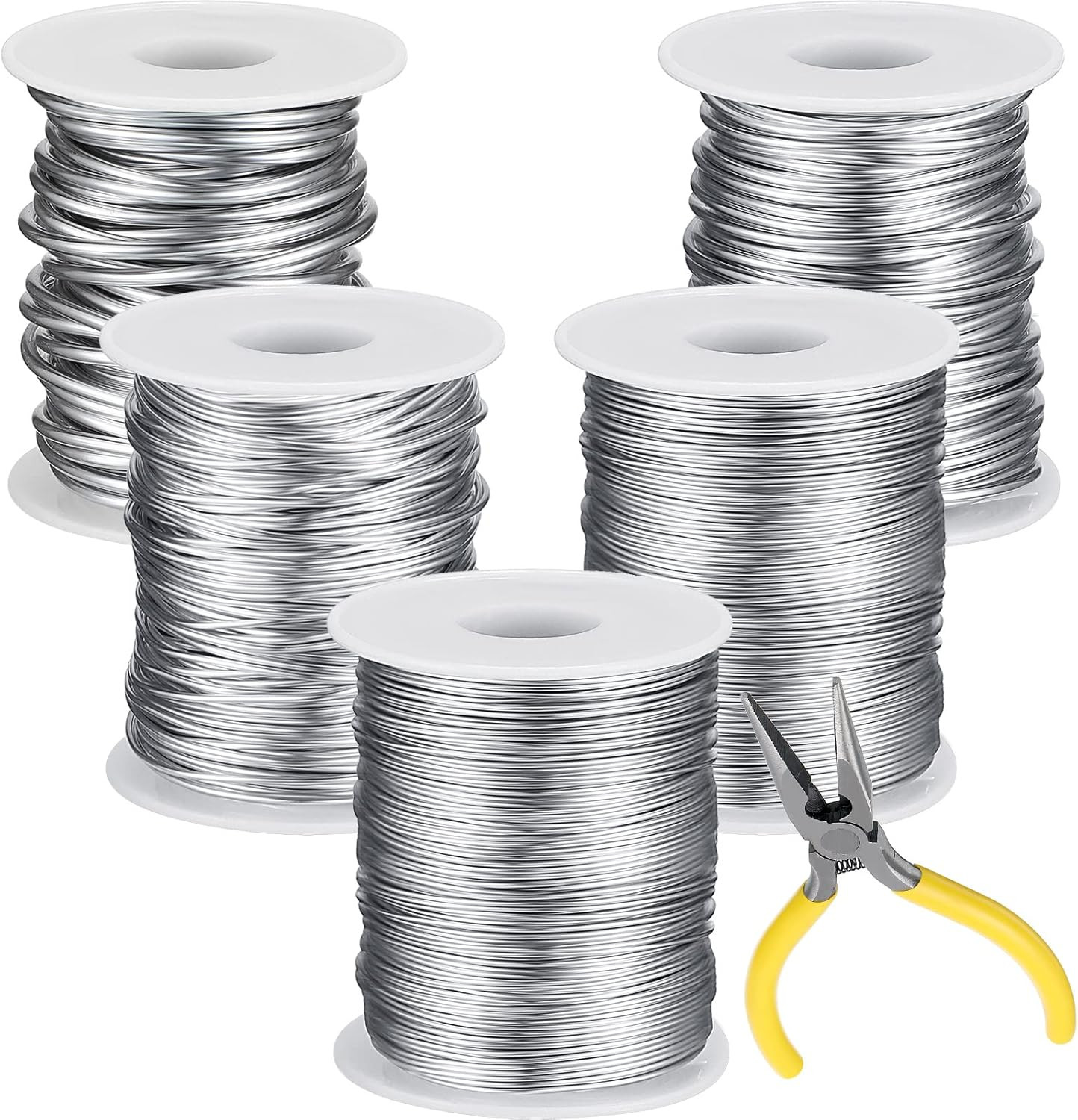 5 Sizes Jewelry Wire 9, 12, 18, 20, 22 Gauge Aluminum Metal Wire Kit for Jewelry