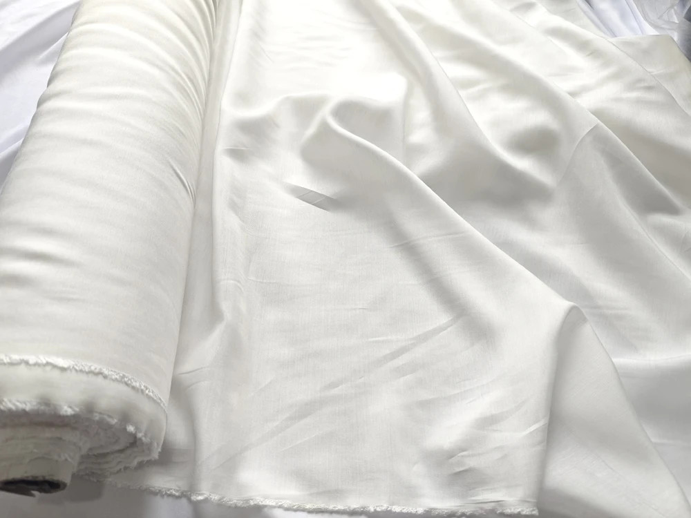 Natural Silk Cotton Fabric 55” Wide 15 Momme Ivory White Mulberry Silk Material