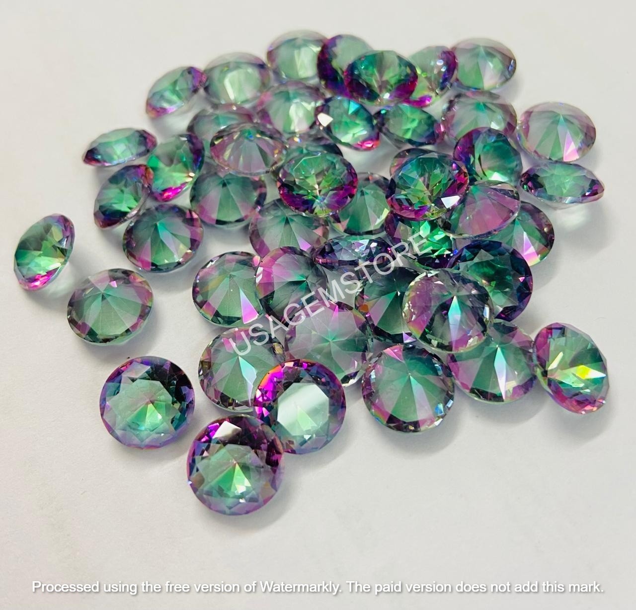 Natural Mystic Quartz Round Faceted Cut Gemstone Loose Gemstone (5MM 15MM)