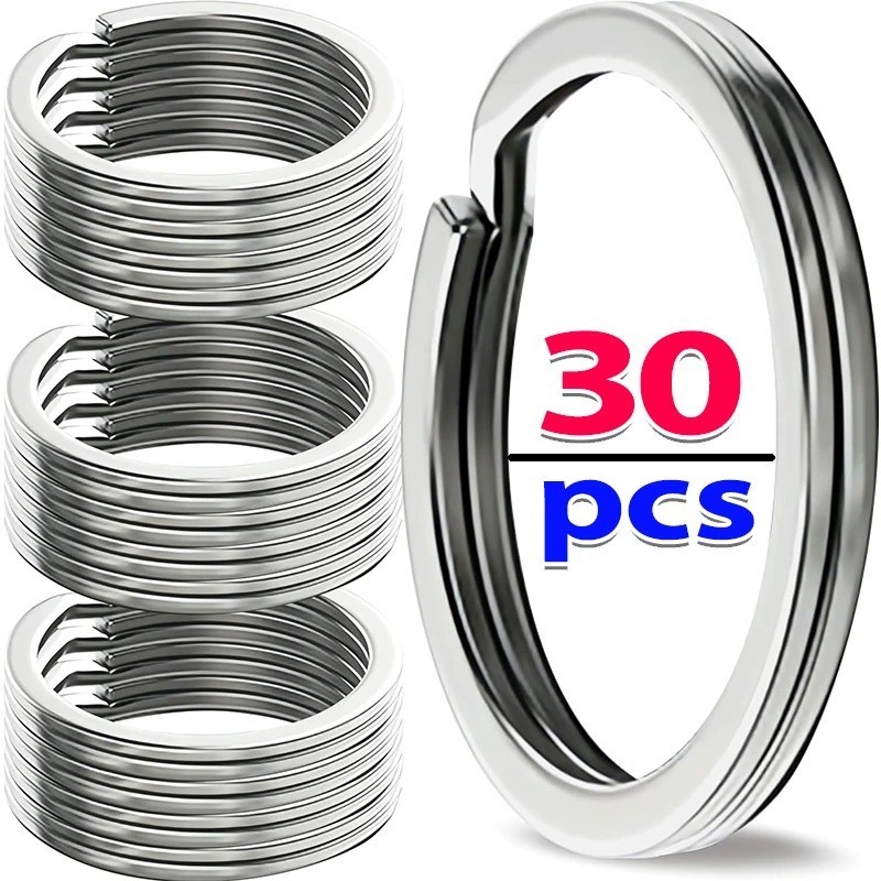 10/20/30PCS Stainless Steel Split Key Rings 25–35mm for Keychain DIY