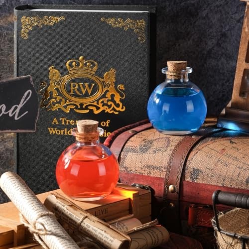 2 pack Glass Potion Bottles with Corks 5oz Empty Spherical Jars for DIY Small