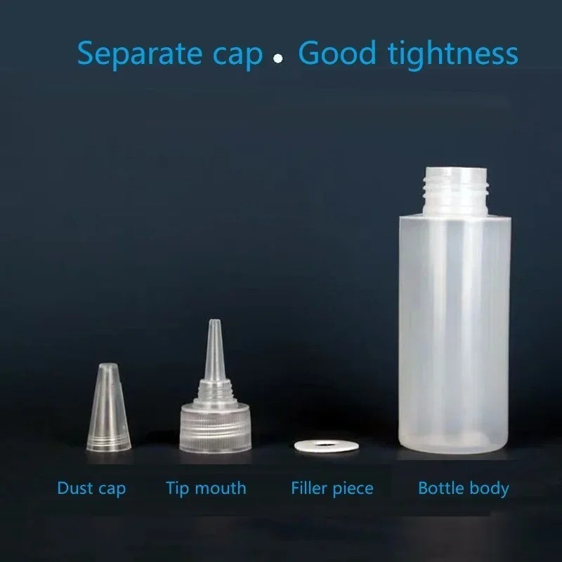 10Pcs 30-100ml Plastic Glue Bottles PE Squeeze Dropper Ink Oil Bottle