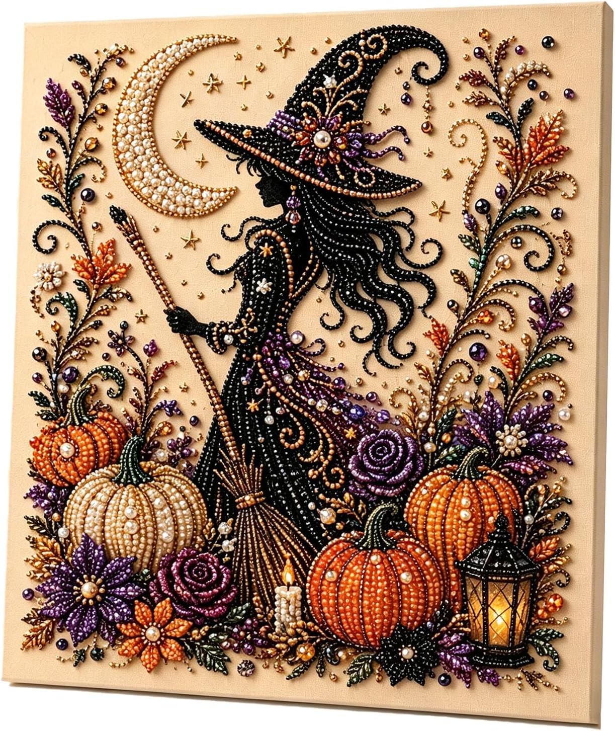 Halloween Ghost Pearl Art DIY Kit, Spooky 3D Diamond Painting Crafts Home Decor