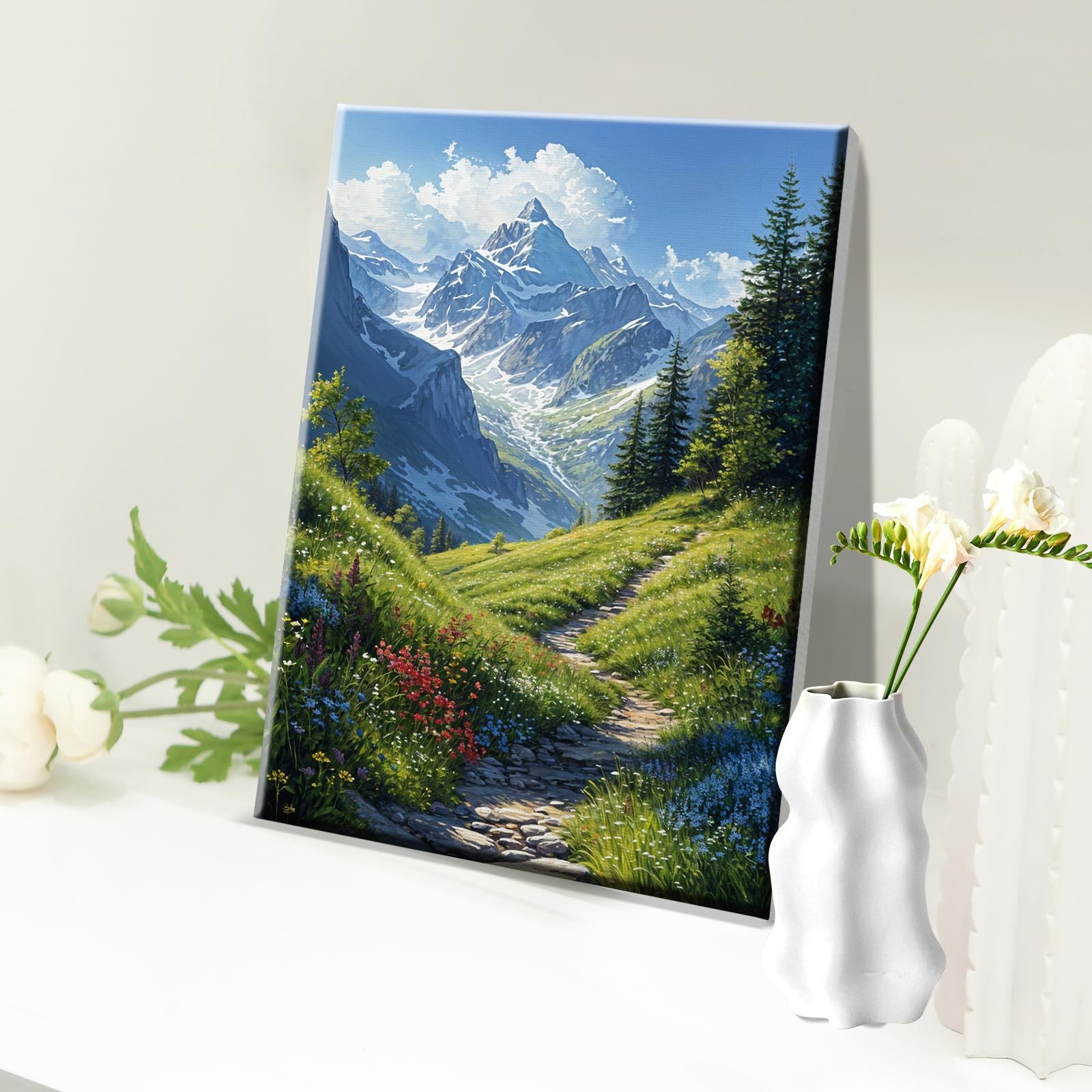 Landscape Paint by Numbers for Adults Beginner with Easel Mountain Paint PN09