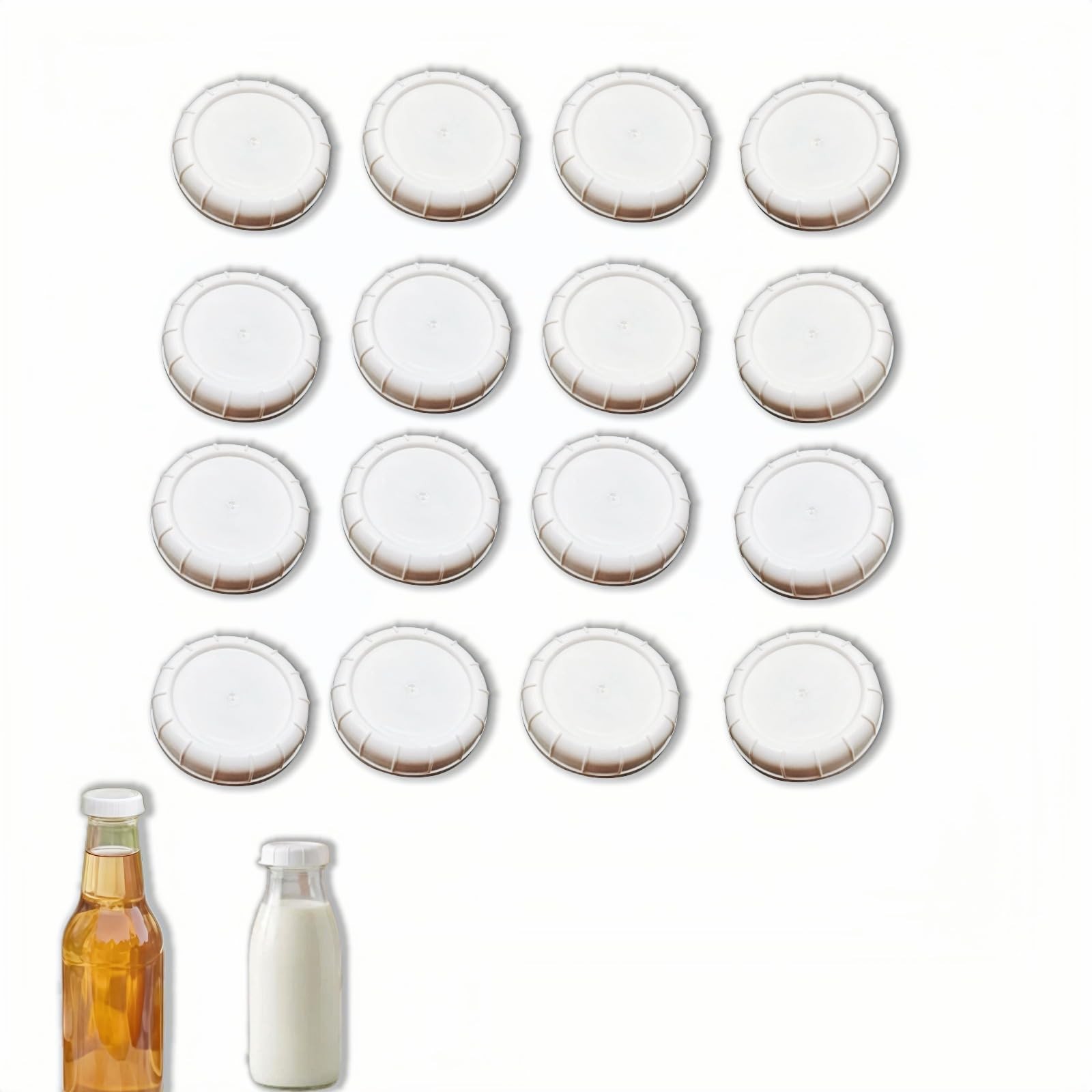 12 Pack Glass Milk Bottle Caps, 48mm (1.87 Inch) Snap-On Replacement Lids, BP…