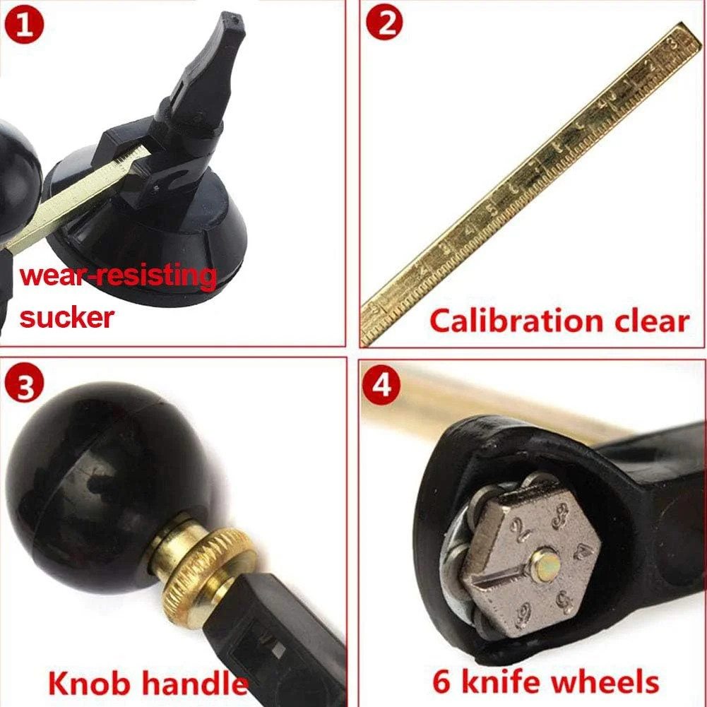 Circular Glass Cutter, Adjustable Compasses Type Glass Circle Cutting Tool, G…