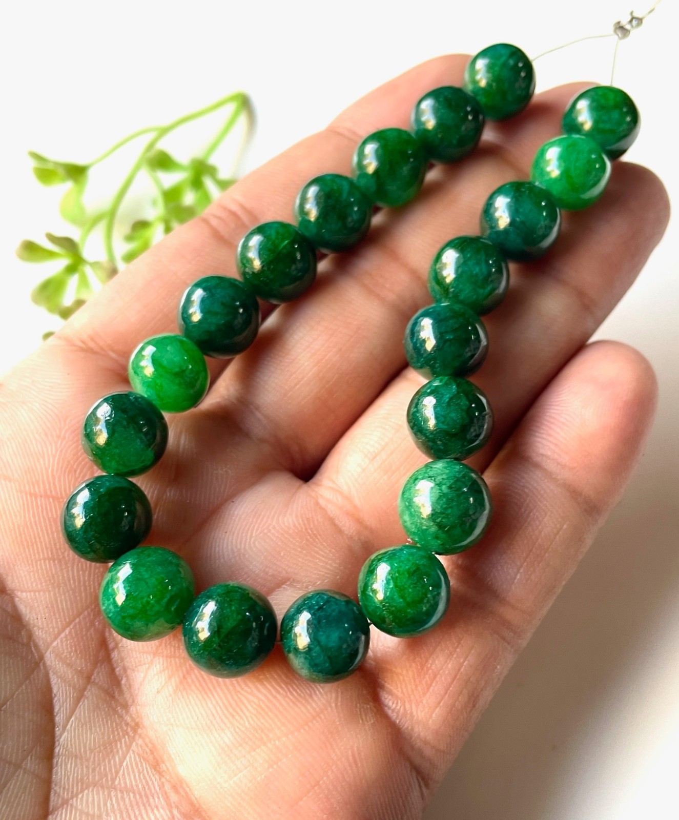 20 PCS~AAA+Natural Emerald Smooth Balls Sphere Loose Beads-6 MM , Emerald beads