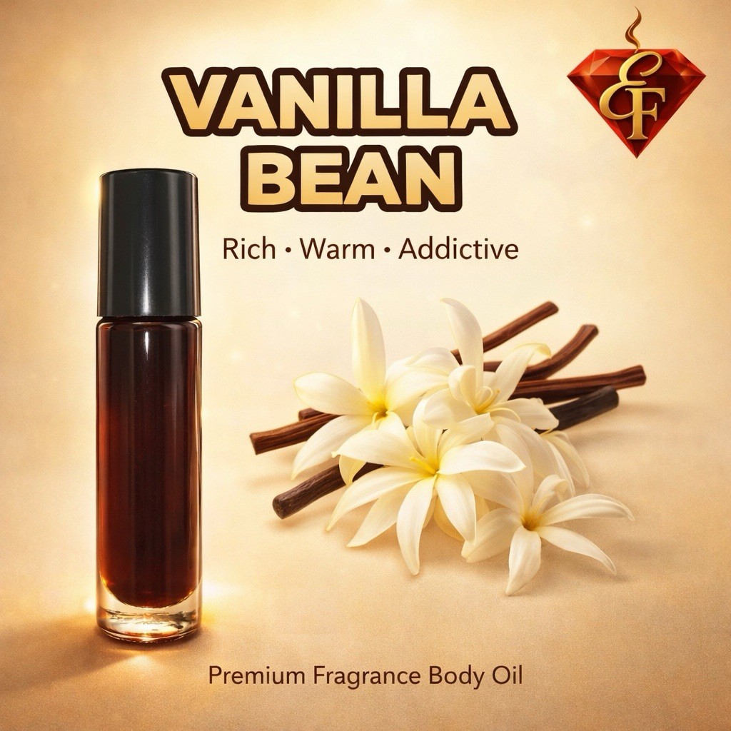 Vanilla Bean Perfume Oil Unisex (Extra Strength) 1/3 oz (10 ml) Roll-on