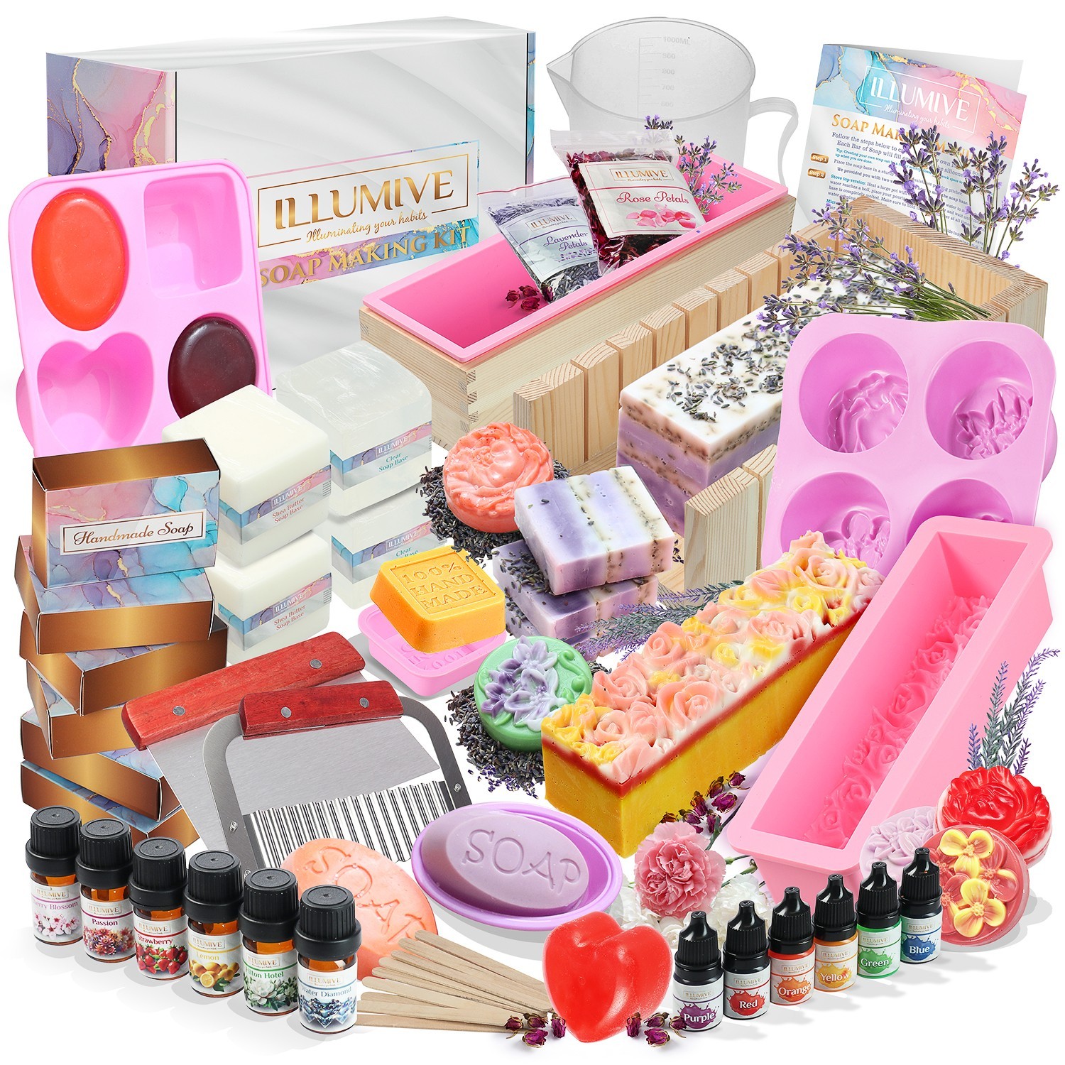 Deluxe DIY Soap Making Kit Adults Kids | Melt & Pour Shea Butter + Glycerin Base