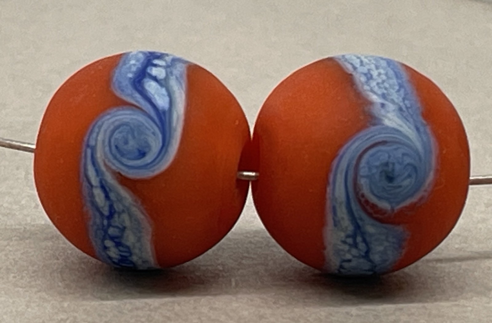 Handmade Lampwork Glass Beads From Murano Glass Tamara Yarilo Brand 2 pcs