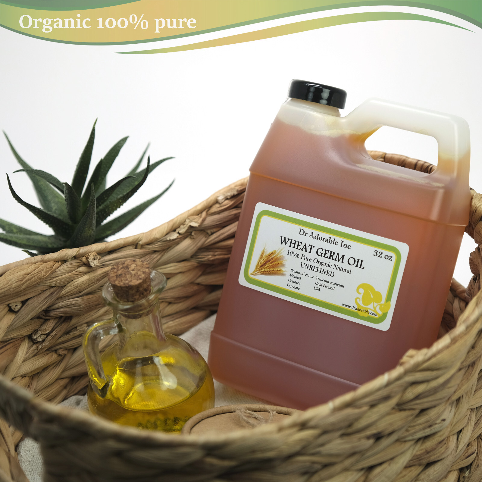 Wheat Germ OIL Unrefined 100% Pure Cold Pressed Organic By Dr.Adorable 32 oz