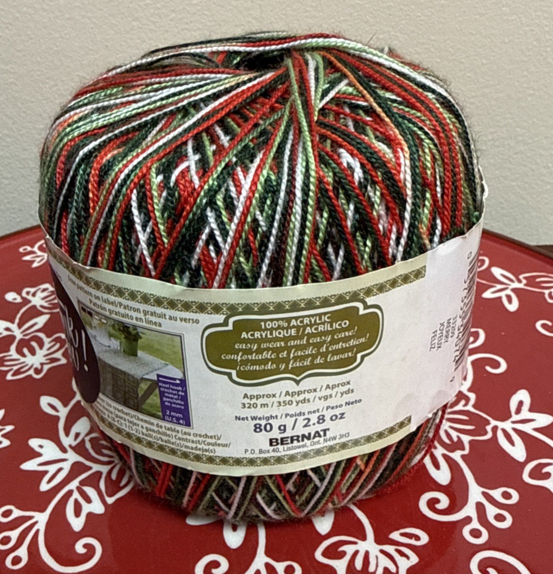 Bernat Handicrafter Crochet Thread 80g 2.8oz Size 5 Color Merry 3320