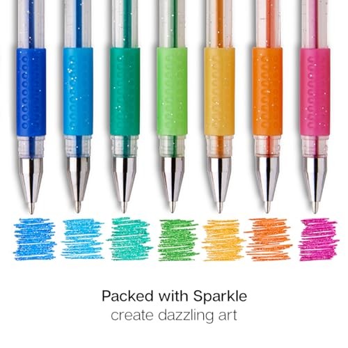 KINGART Glitter Rollerball Gel 12 Count (Pack of 1), Assorted Colors