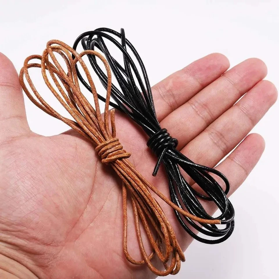 Genuine Leather Cord Round String – DIY Jewelry Making Necklace & Bracelet