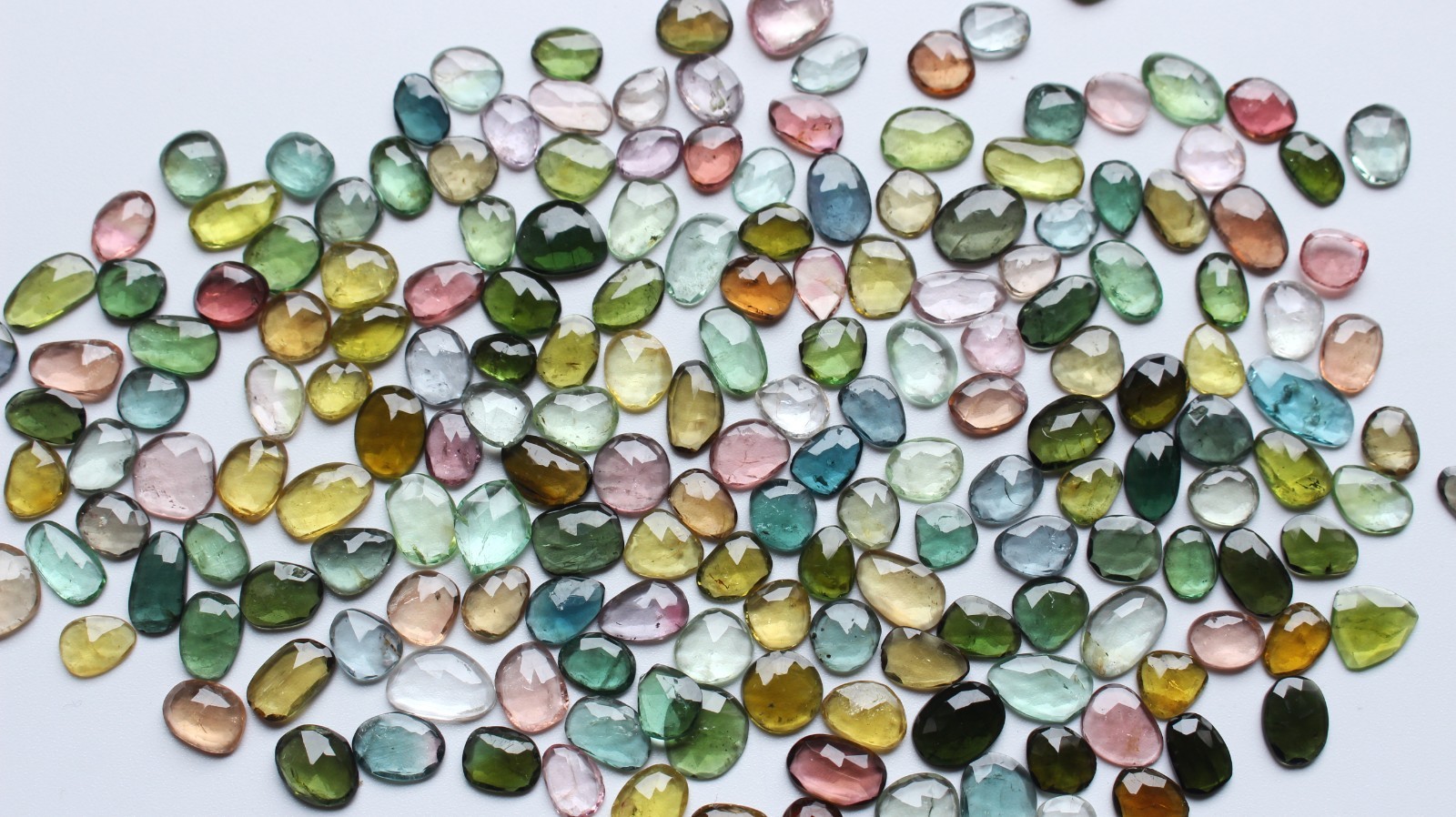AAA+++ Tourmaline Gemstone Natural Multi Tourmaline Rose Cut Faceted Loose Cabs