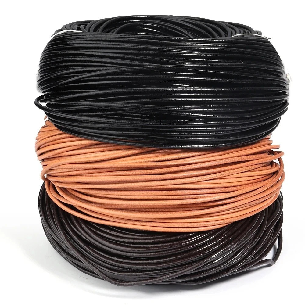 Round Genuine Leather Cord for DIY Jewelry Necklace / Bracelet Making String