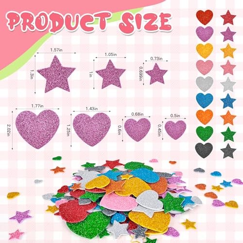 1179 PCS Self Adhesive Glitter Foam Stickers, DIY Art and Craft Supplies |