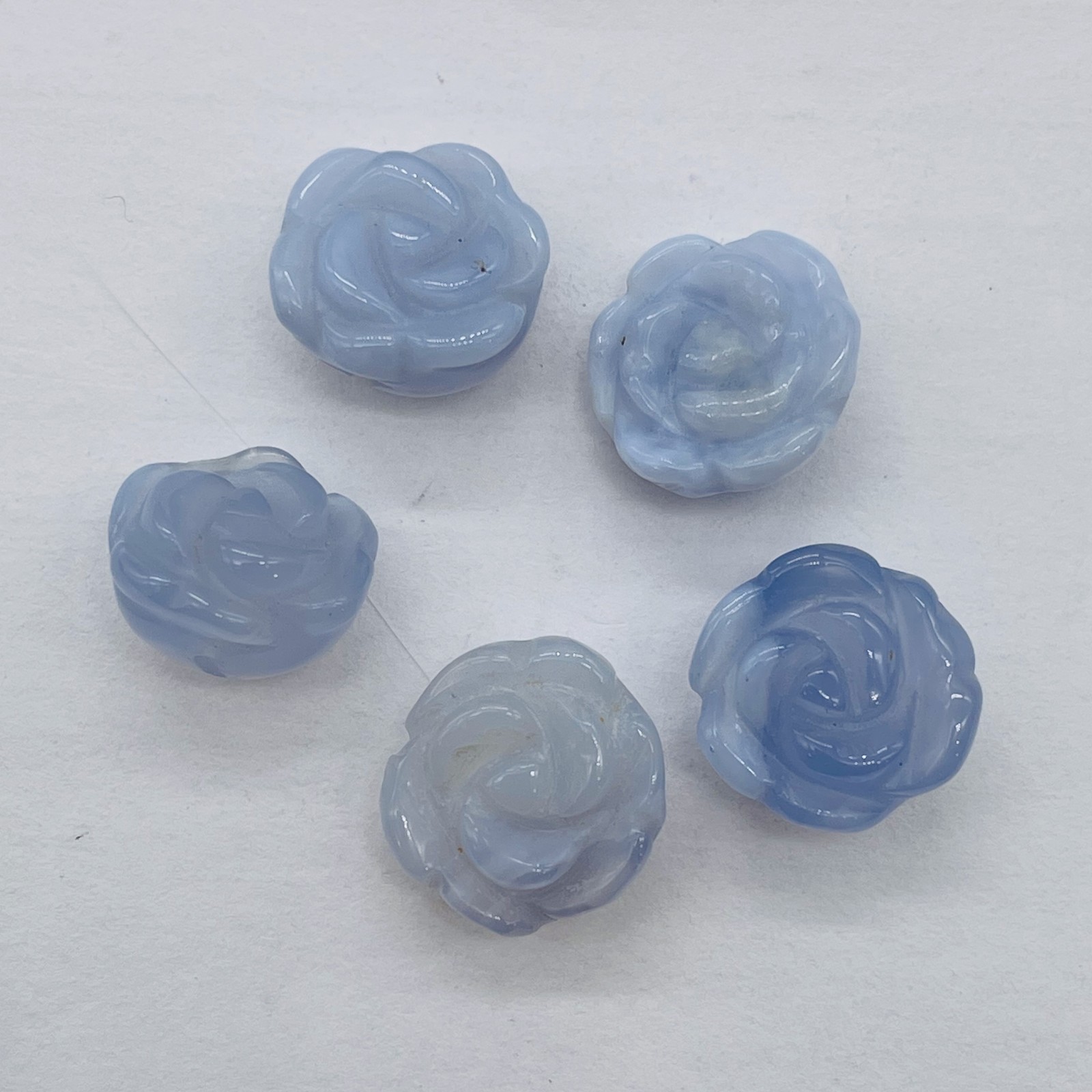 Blue Lace Agate Rose Flower Bead | 10×9-12x9mm | Lavender | Rose | 1 Bead |