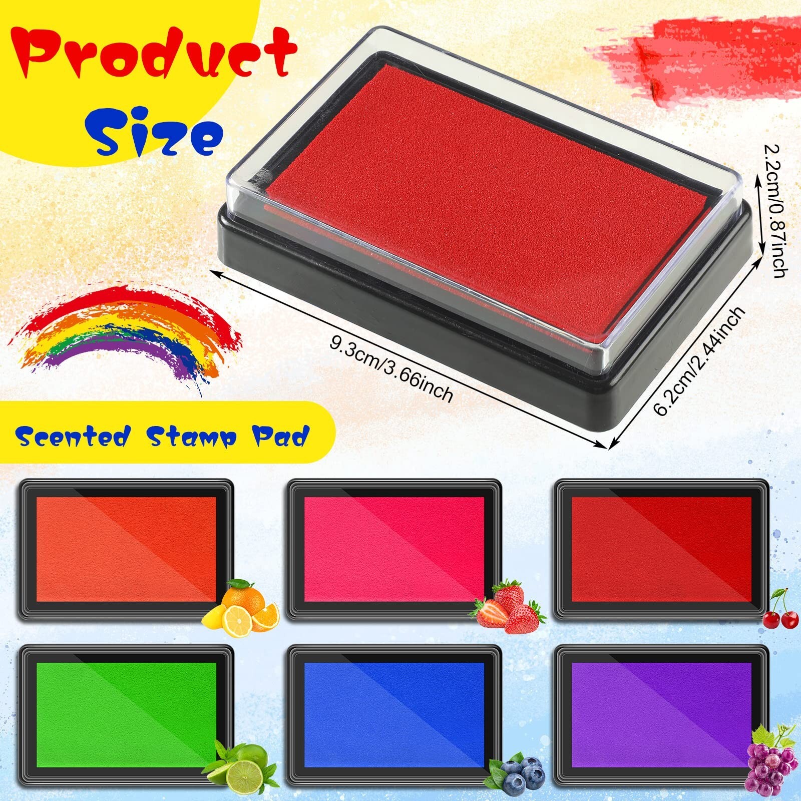 Jetec 6 Pcs Ink Pad Washable Non Toxic Ink Pad Scented Stamp Pad Craft Ink Pa…