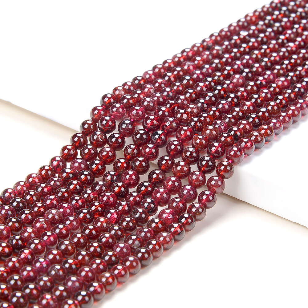 Natural Deep Red Garnet Gemstone Grd AAA Round 3MM 4MM Loose Beads 15 inch(P60)
