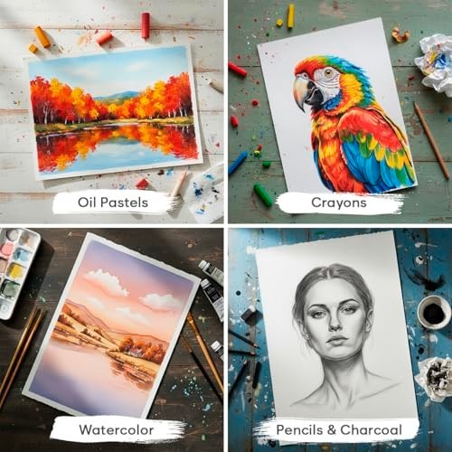 64 Sheets Watercolor Paper Pad – 5″x7″ – Water Color Paper 140lb/300gsm – 100% C