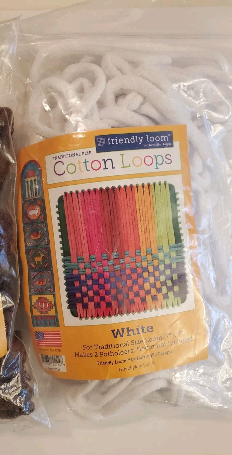 Friendly Loom Harrisville Designs Cotton Loops 7″ Lot of 7 Colors 500+ pieces