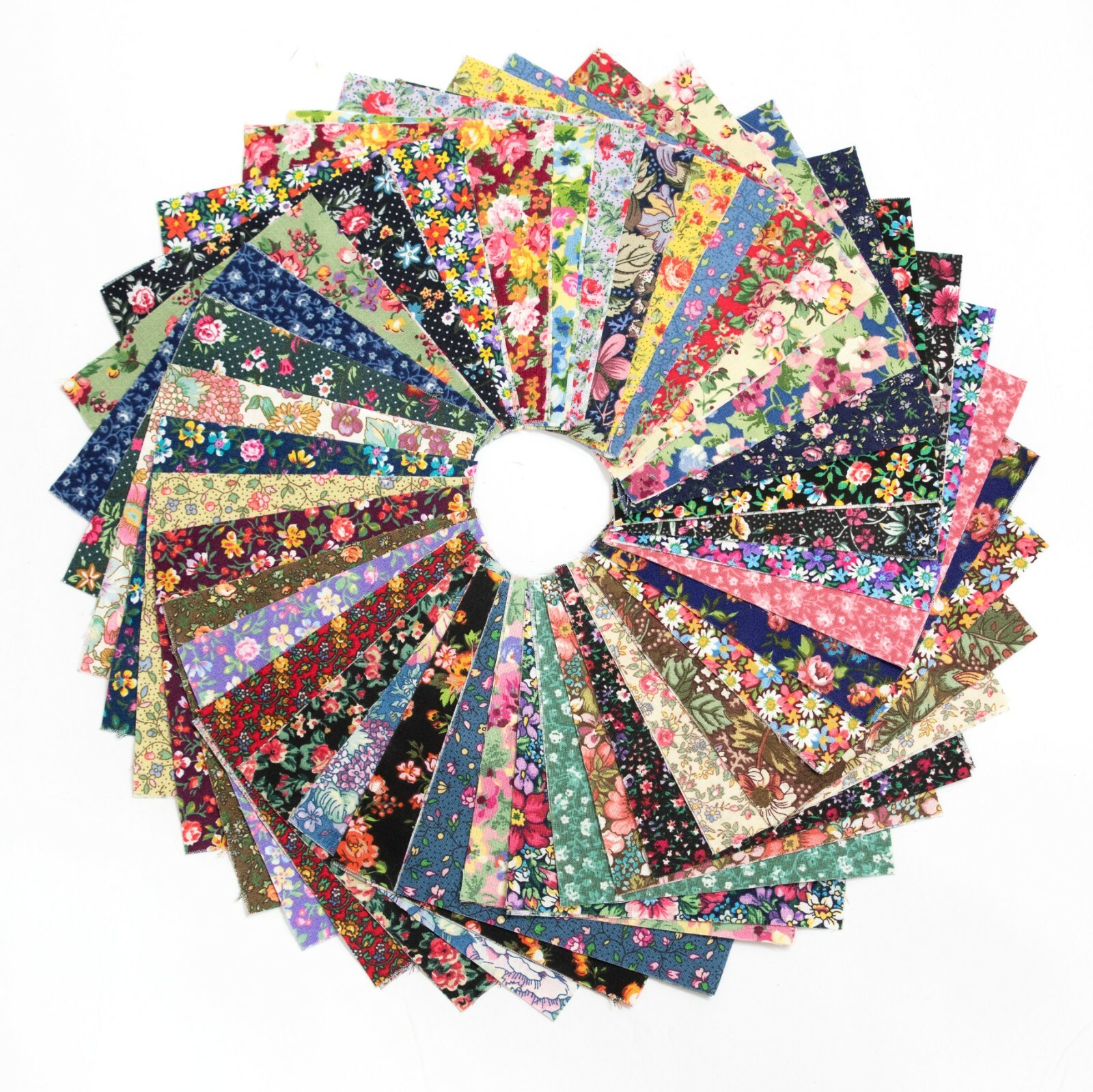 Vintage Florals pre cut charm pack 5″ squares fabric quilt scrap cotton 96 pcs