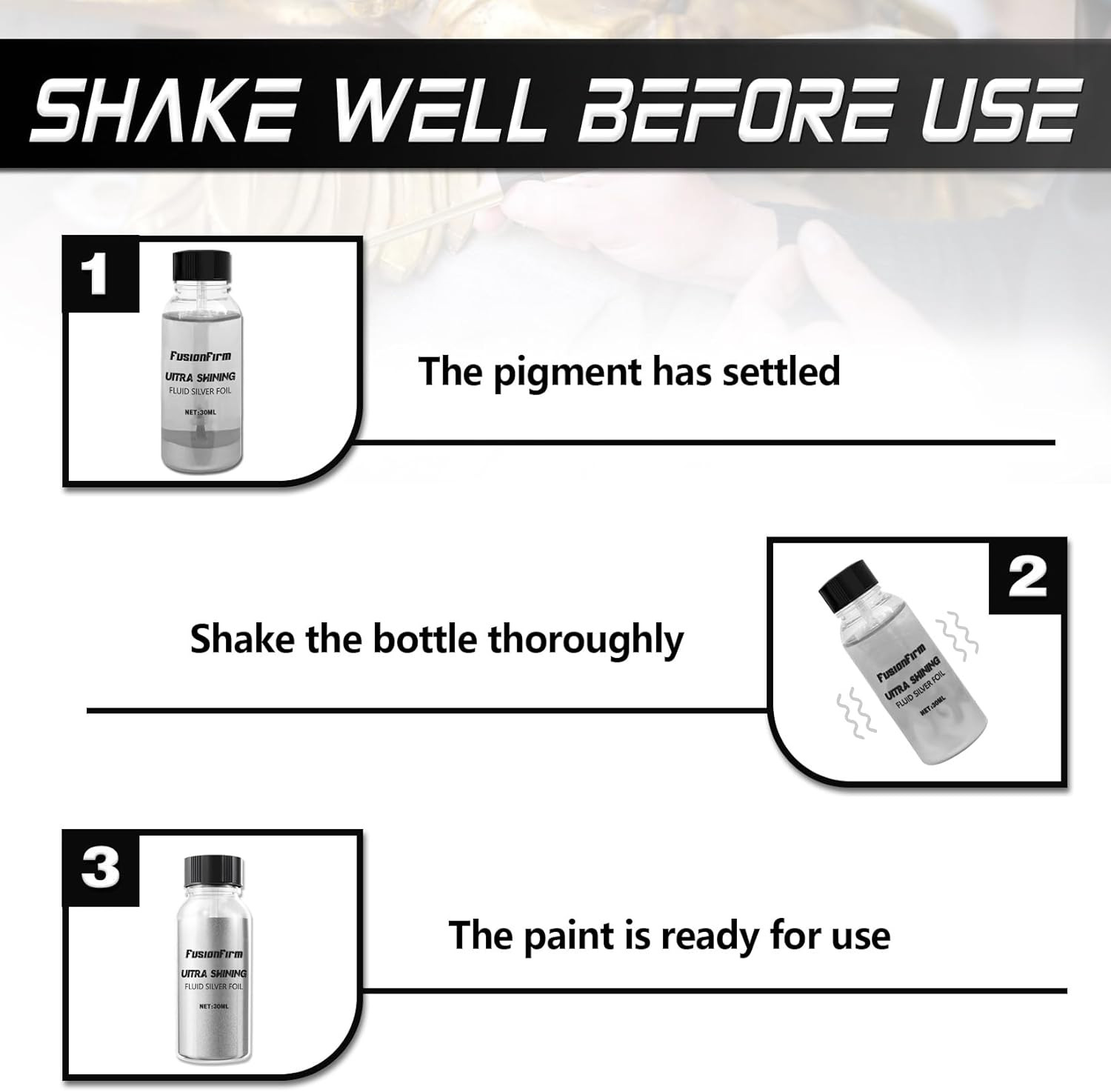Liquid Leaf Paint – Alcohol-Based Airbrush Paint – High Gloss Finish Silver 1 Fl