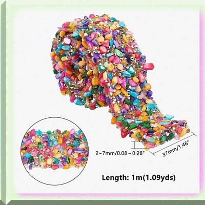 Colorful Crystal Rhinestone Trim 37mm for Fabric Decoration