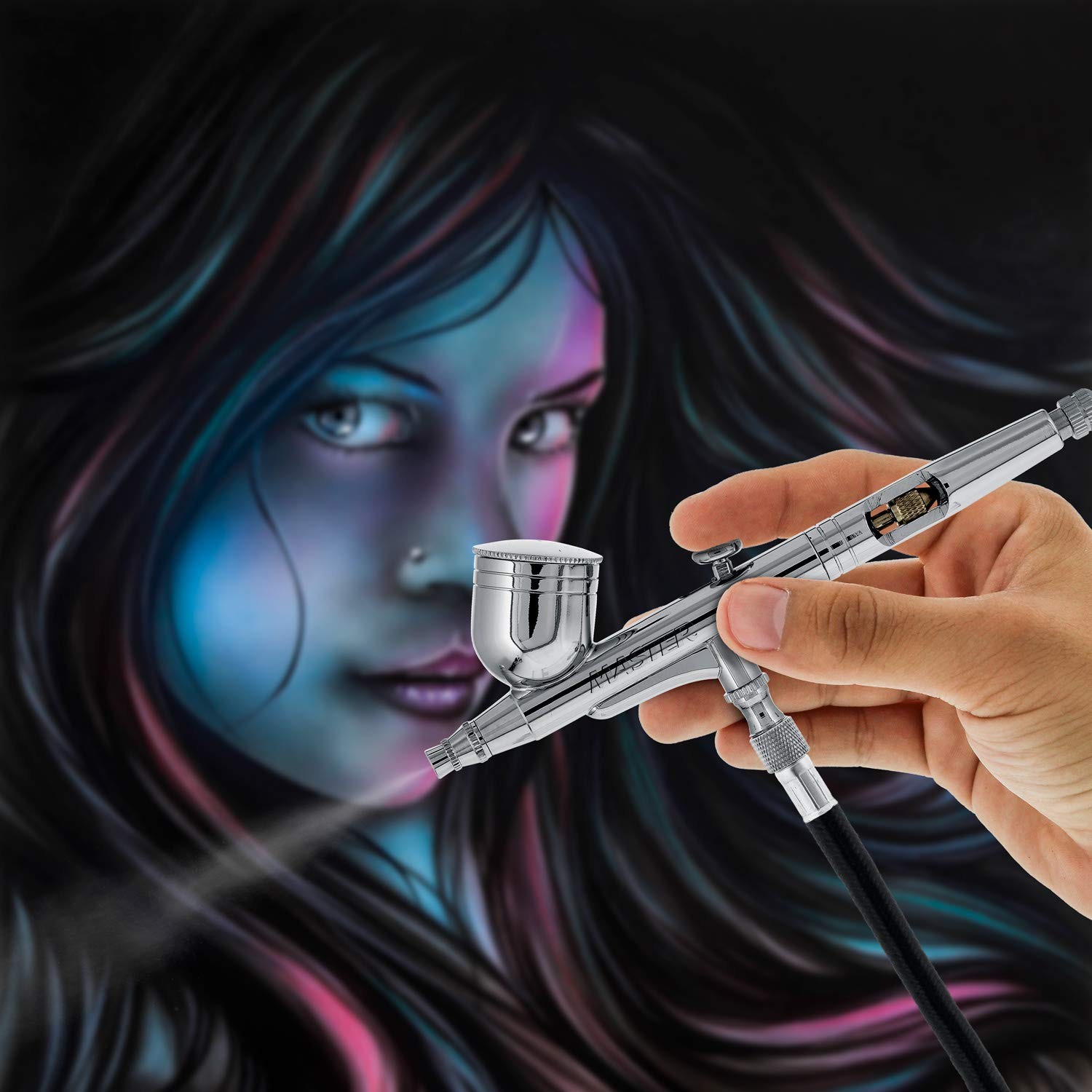 G23 Multi-Purpose Dual-Action Gravity Feed Airbrush Kit with 0.3mm Tip, 1/3oz…