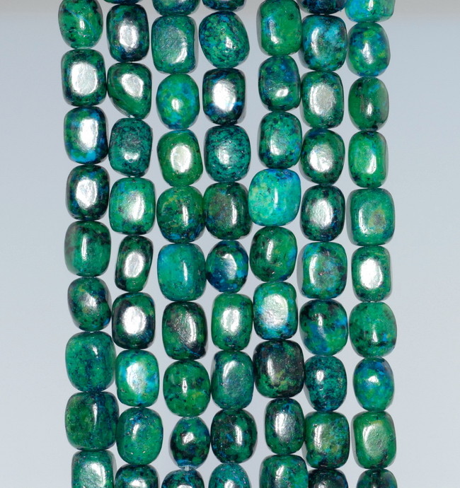 8X6MM CHRYSOCOLLA GEMSTONE NUGGET LOOSE BEADS 15.5″