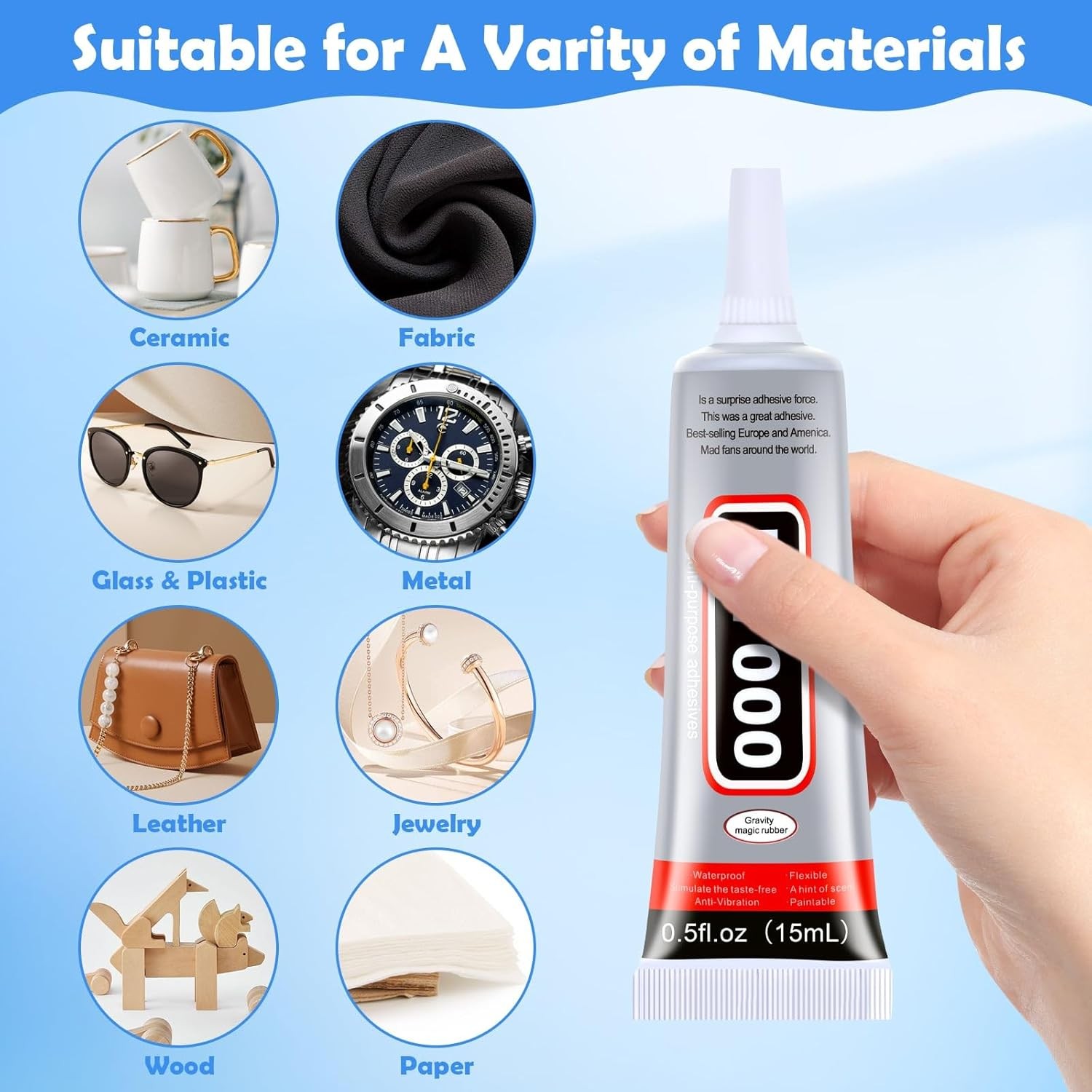 B7000 Glue Clear 15mL 4 Pack Jewelry Bead Adhesive