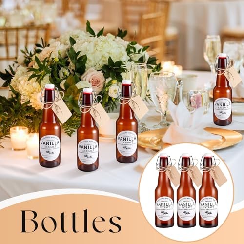 8 Pack 11 Oz Swing Top Glass Bottles Set – Glass Bottles for Vanilla Extract