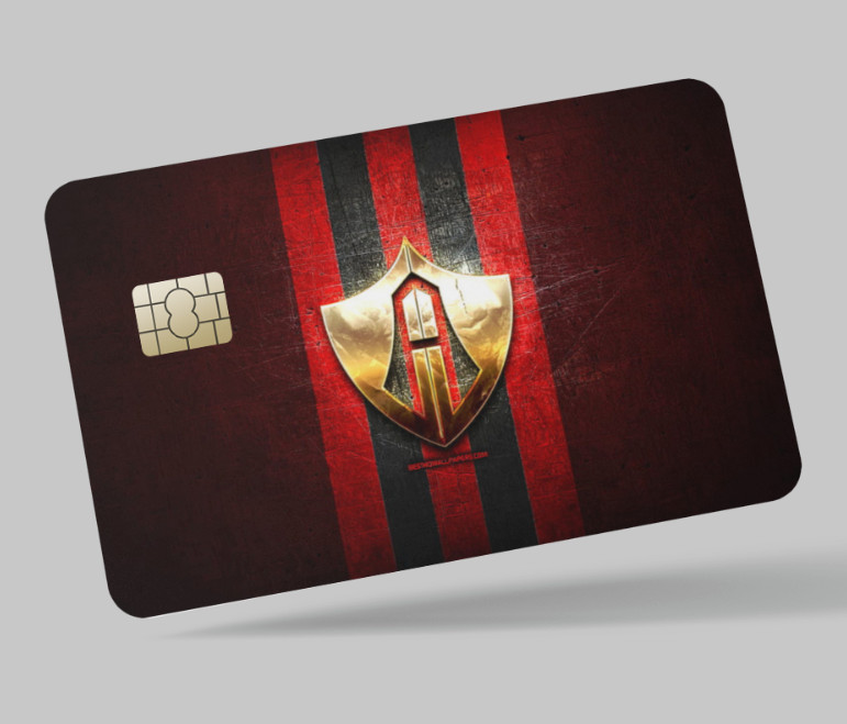CLUB ATLAS , FUTBOL , 2 pc credit card skin & DEBIT CARD,TROLLEY & GYM,STICKER