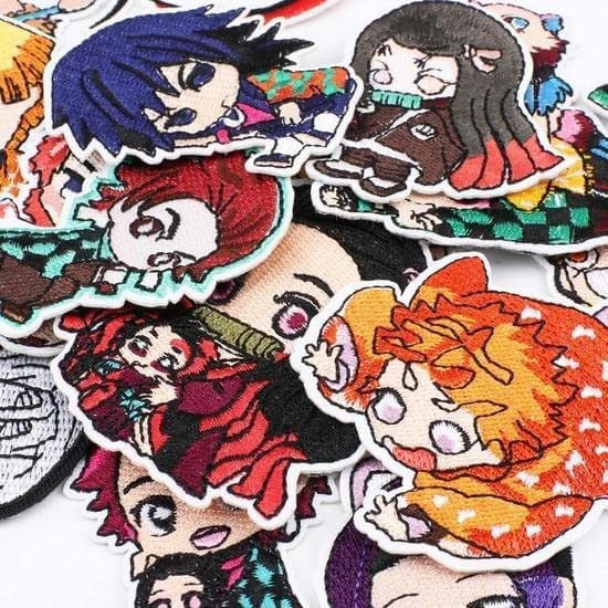 19 Pieces Anime Patches Embroidered Applique Sew on Iron multicolor