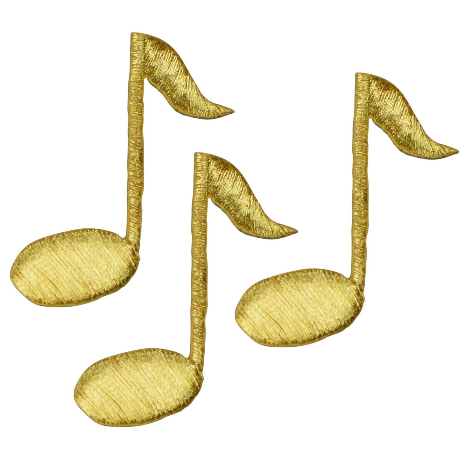 Gold Quarter Note Applique Patch – Musician, Music 1-5/8″ (3-Pack, Iron on)