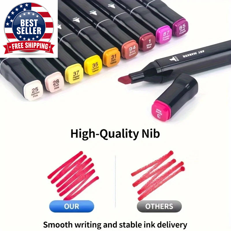 Professional Permanent Sketch Markers – Colored Dual-Head Set for Art Illustrati