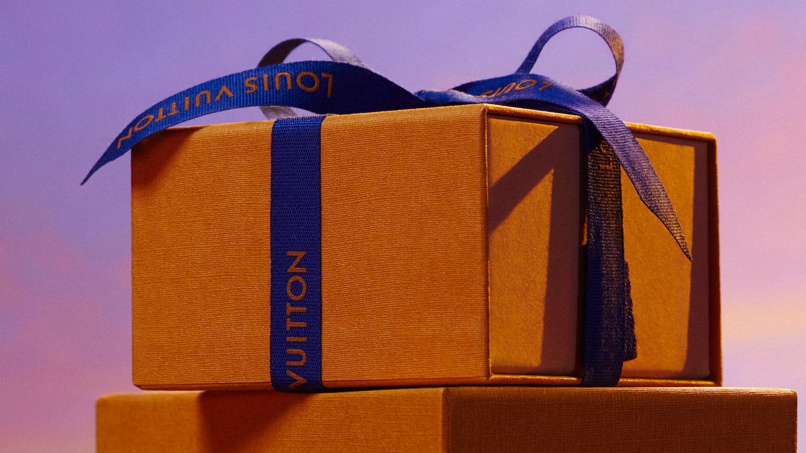 ❤️ New Authentic LOUIS VUITTON 1/2″ Blue & Gold Logo Gift Ribbon 1 Yard (36″) 🔥