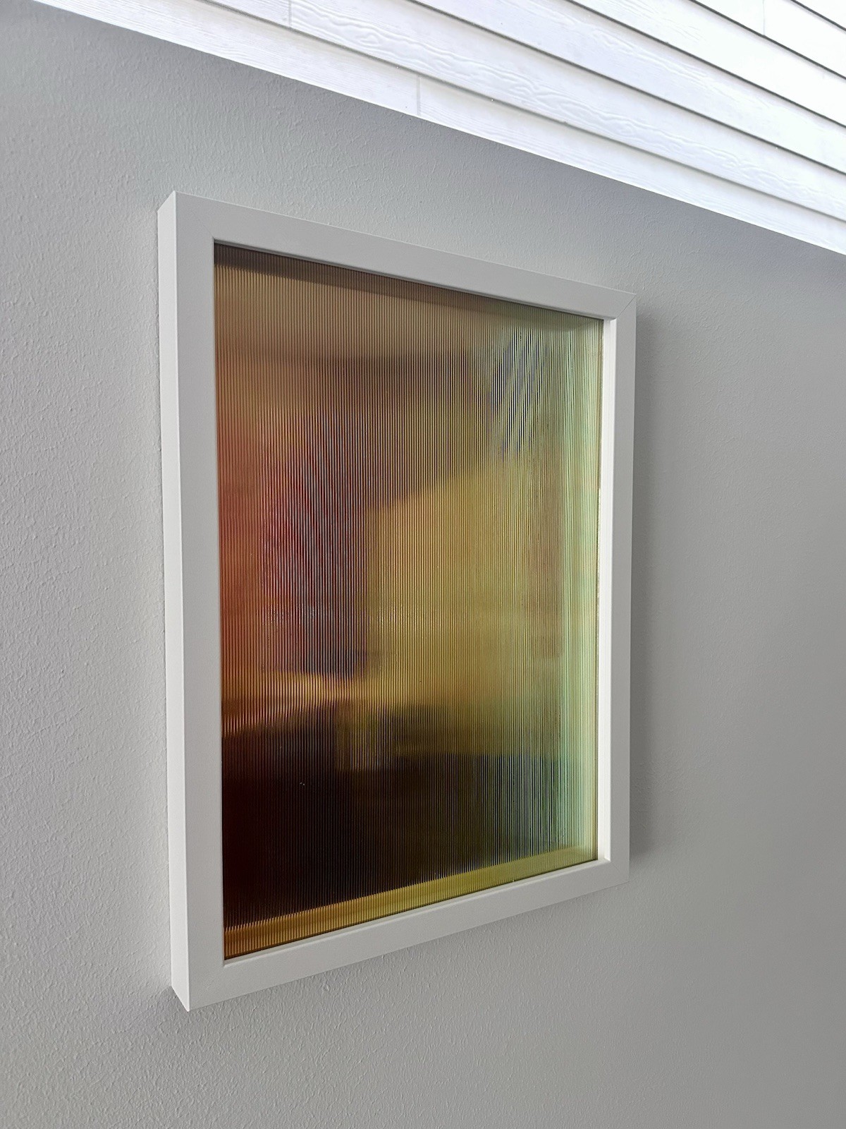 Original Wall Art – Iridescent Fluted Acrylic – Framed 12×16 Home Decor